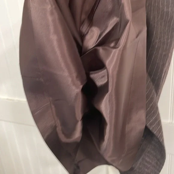 VINTAGE 70’s Union made brown pinstriped wool skirt size S - Picture 5 of 13